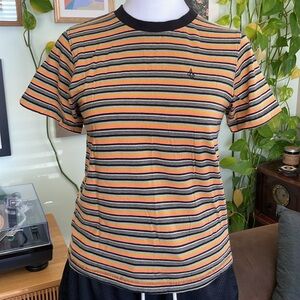 volcom striped ring neck tshirt